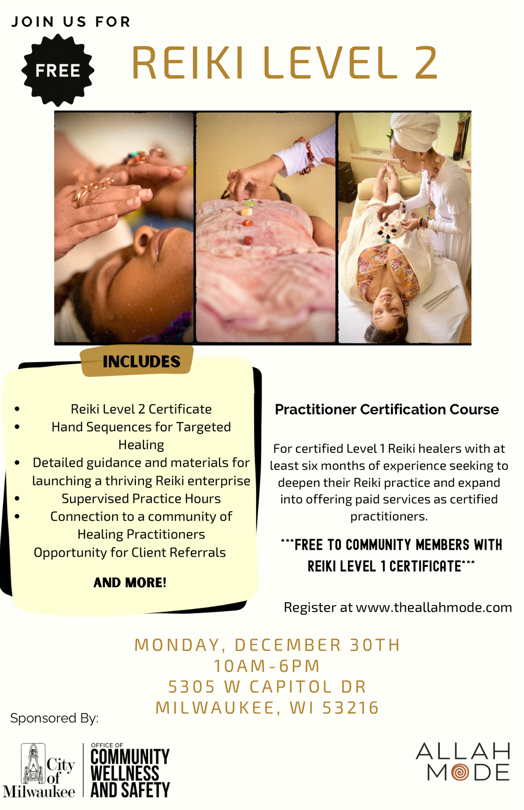 Reiki Level 2 Certification - December 30th