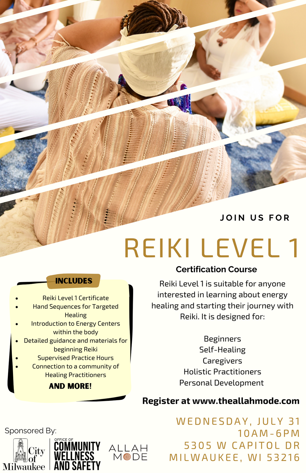 Reiki Level 1 Certification—Wednesday, July 31st