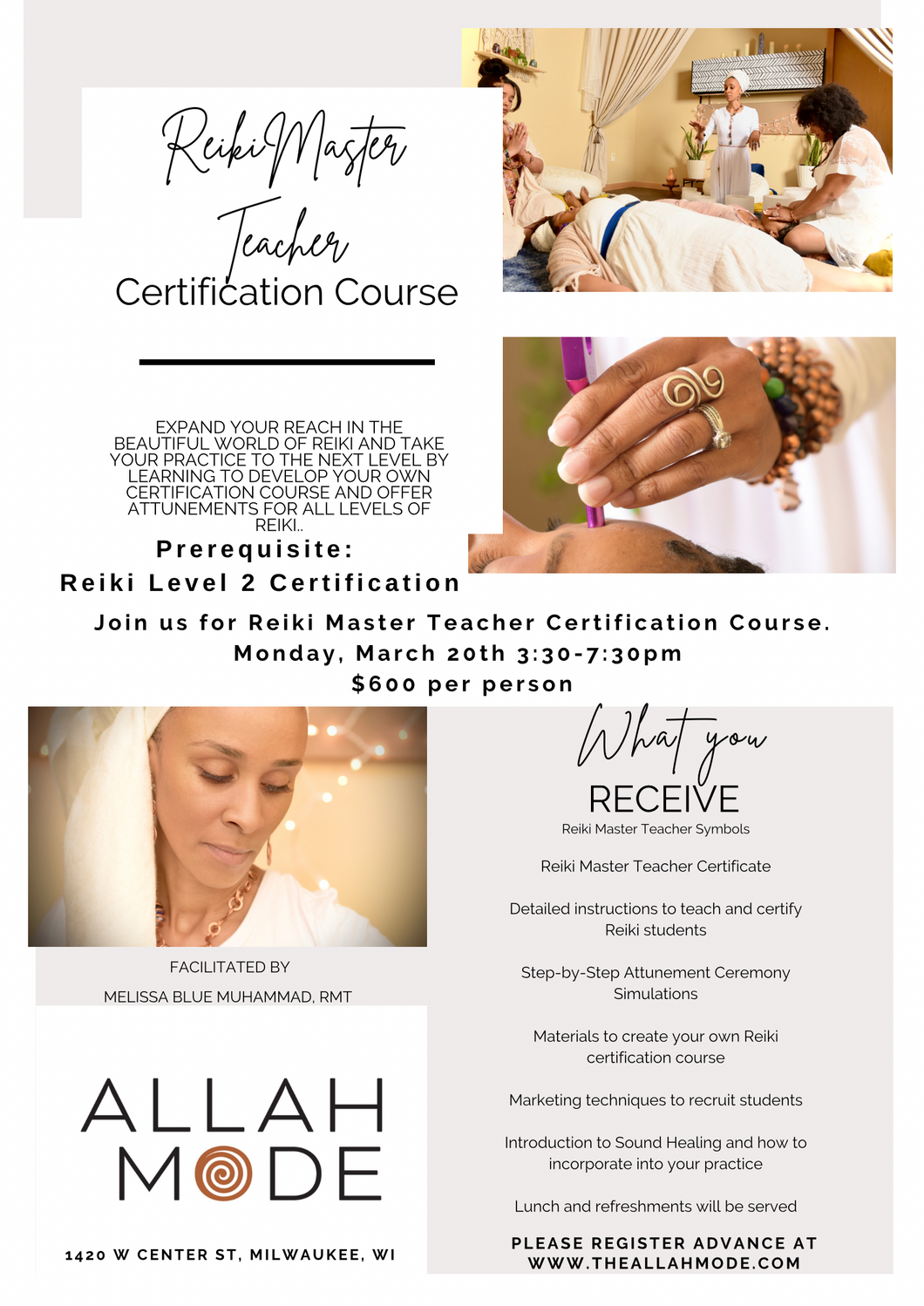 Reiki Master Teacher Certification Course - March 20th