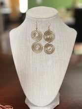 Load image into Gallery viewer, Brass swirl earrings
