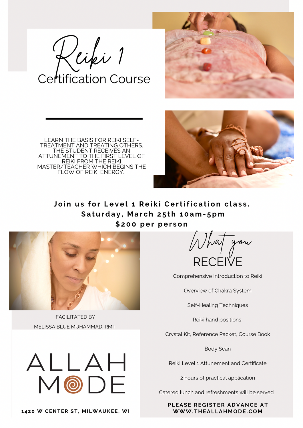 Reiki Level 1 Certification Course - March 25th