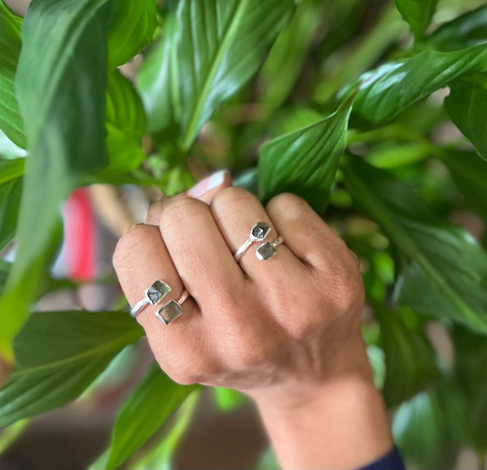 Silver Moldovite Ring – Allah Mode